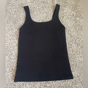 Bread & Boxers Women’s Square Neck Scoop Back Double Lined Tank Top‎ Black Small